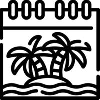 A calendar with palm trees and a beach vector
