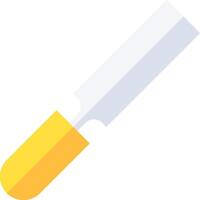 A knife with a yellow handle on a white background vector