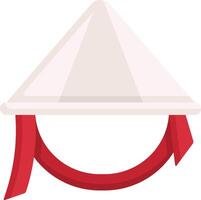 A white hat with a red ribbon on it vector
