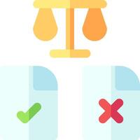 A scale, a paper and a check mark vector
