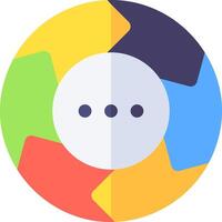 A colorful circle with a dot in the center vector