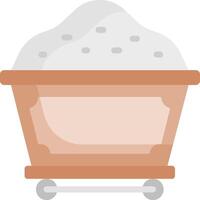 A basket full of white powder on a white background vector