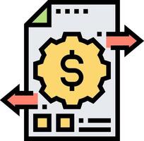A dollar sign on a document with a gear vector