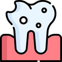 A tooth with a toothbrush on it vector