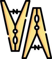 A pair of wooden clothes pegs with the letters a and v vector
