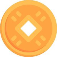 An orange coin with a diamond shape on it vector