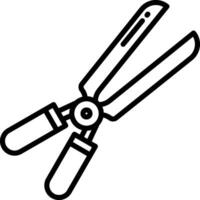 A black and white drawing of a pair of scissors vector