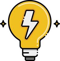 Light bulb with lightning icon illustration design vector