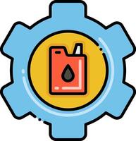 A gearwheel with a red fuel can inside vector