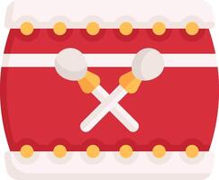 A drum with crossed sticks on it vector