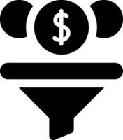 A funnel with a dollar sign on it vector