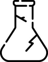A black and white line drawing of a flask vector