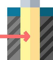 A battery with an arrow pointing to it vector