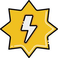 A yellow star with a lightning bolt on it vector