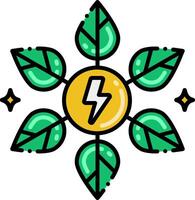 A green leaf with a lightning bolt on it vector