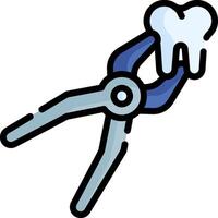 A tooth with pliers on it vector