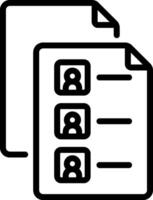 A black and white icon of a folder with a person in it vector