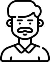 A man with a mustache and mustache icon vector