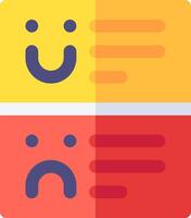 Two different colored cards with smiley faces on them vector