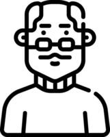 A man with glasses and a beard is shown in a line drawing vector