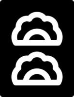 Two white clouds with a rainbow in the middle vector