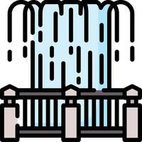 A water fountain with a waterfall coming out of it vector