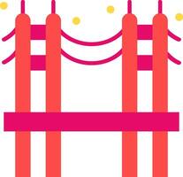 The golden gate bridge is shown in a flat design vector