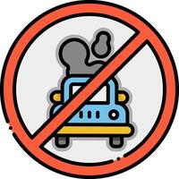 No smoking sign with a car in the middle vector