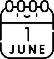 A calendar with the date june 1, 2018 vector