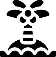 A black and white icon of a palm tree vector
