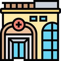 A building with a red cross on it vector