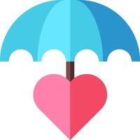 An umbrella with a heart shape and a pink umbrella vector