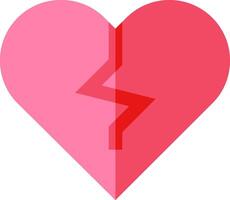 A broken heart with a red arrow pointing to it vector