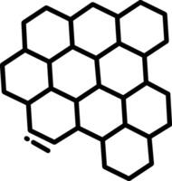 A black and white image of a hexagon vector