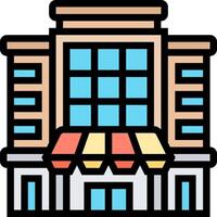 A building with awnings and awnings vector