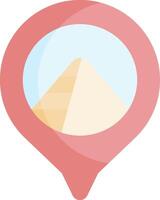 The map of egypt with the pyramids in the center vector