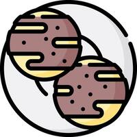 Two donuts on a plate with a white background vector