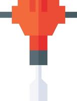 A drill with a red handle and a white background vector