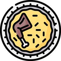 A pie with a knife and fork in it vector