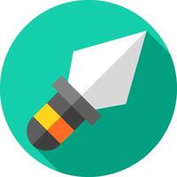 A flat icon of a knife with a long shadow vector