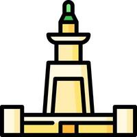 A tower with a green light on top vector
