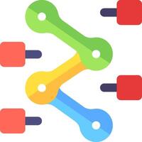 A colorful chain of links with four different colored links vector