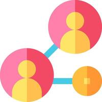 A flat icon of people with circles around them vector