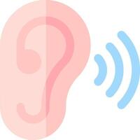 An ear with a sound wave coming out of it vector