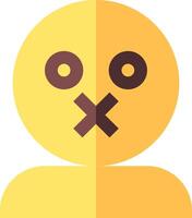A yellow person with an x on their face vector