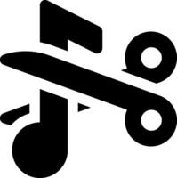 A music note with scissors cutting it vector