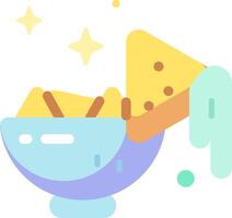 A bowl of cheese and crackers in a flat style vector