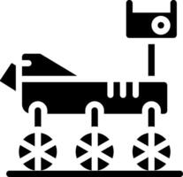 A black and white illustration of a robot vector