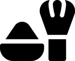 A black and white icon of a fork and spoon vector