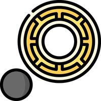 A black and gold ball and a wheel vector